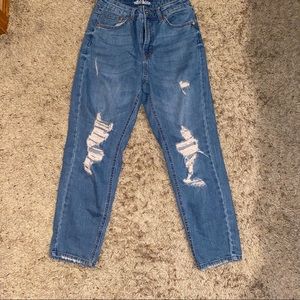 distressed mom jeans